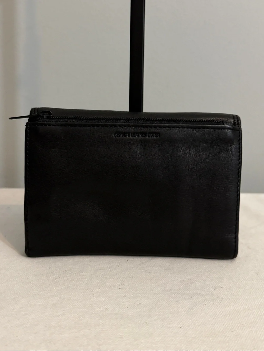 Fossil Black Genuine Leather Wallet Vintage Snap Closure Y2K